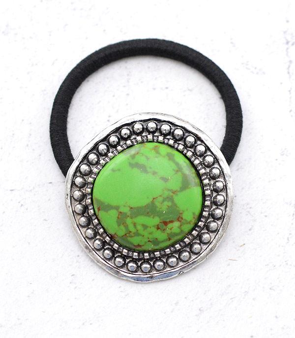 HATS I HAIR ACC :: HAIR ACCESSORIES :: Wholesale Western Semi Stone Ponytail Holder
