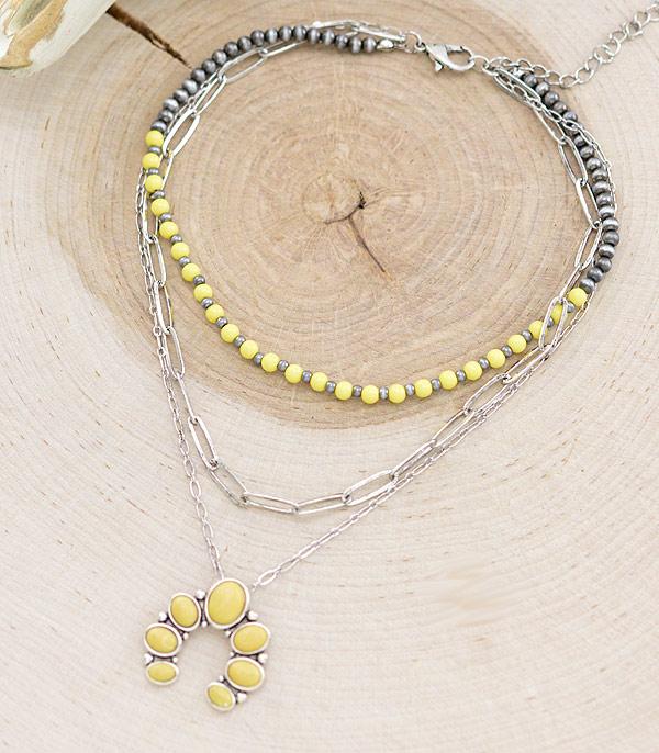 NECKLACES :: WESTERN SQUASH BLOSSOM NECKLACES :: Wholesale Squash Blossom Layered Neckalce 