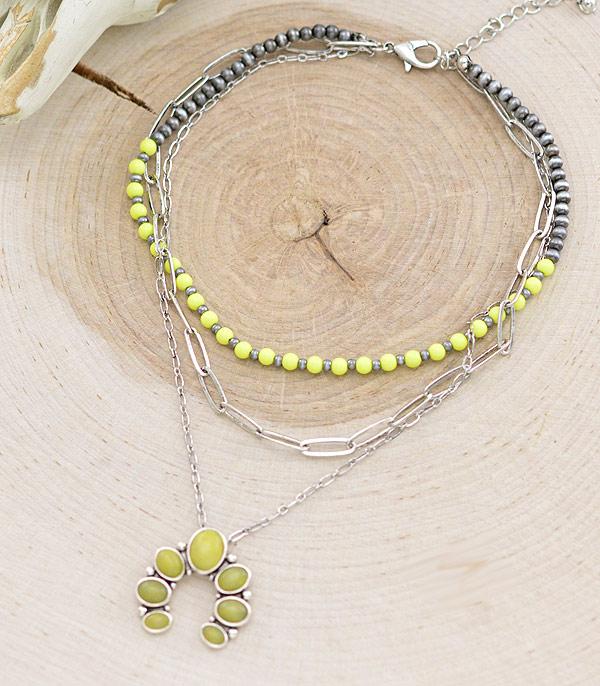 NECKLACES :: WESTERN SQUASH BLOSSOM NECKLACES :: Wholesale Squash Blossom Layered Neckalce 