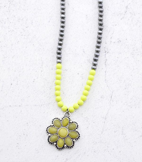 NECKLACES :: WESTERN TREND :: Wholesale Western Semi Stone Pendant Necklace