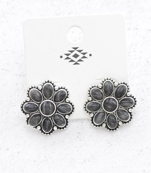 <font color=black>SALE ITEMS</font> :: JEWELRY :: Earrings :: Wholesale Western Semi Stone Concho Earrings