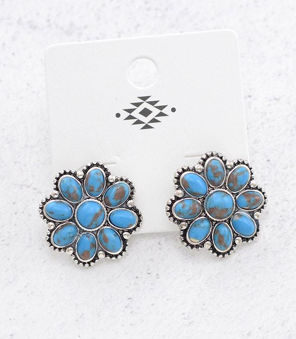 EARRINGS :: WESTERN POST EARRINGS :: Wholesale Western Turquoise Concho Earrings