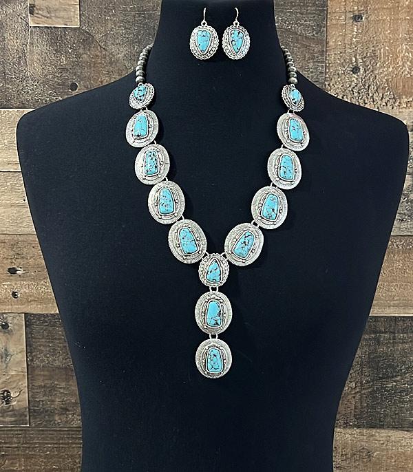 New Arrival :: Wholesale Western Turquoise Statement Necklace