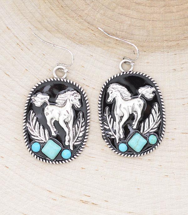 EARRINGS :: WESTERN HOOK EARRINGS :: Wholesale Western Horse Dangle Earrings