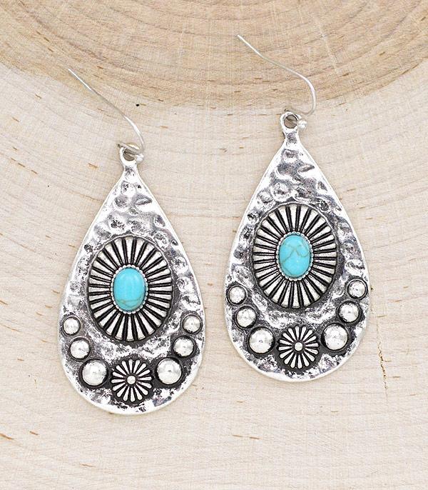 New Arrival :: Wholesale Western Concho Teardrop Earrings