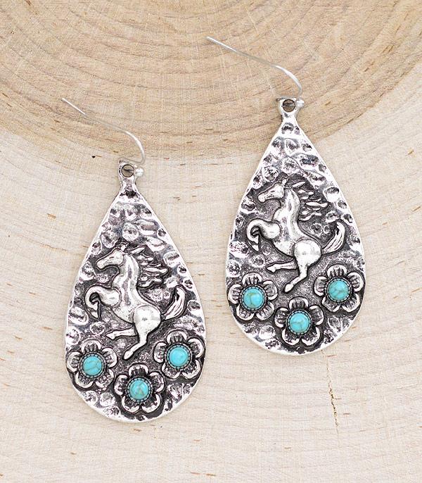 New Arrival :: Wholesale Western Horse Teardrop Earrings