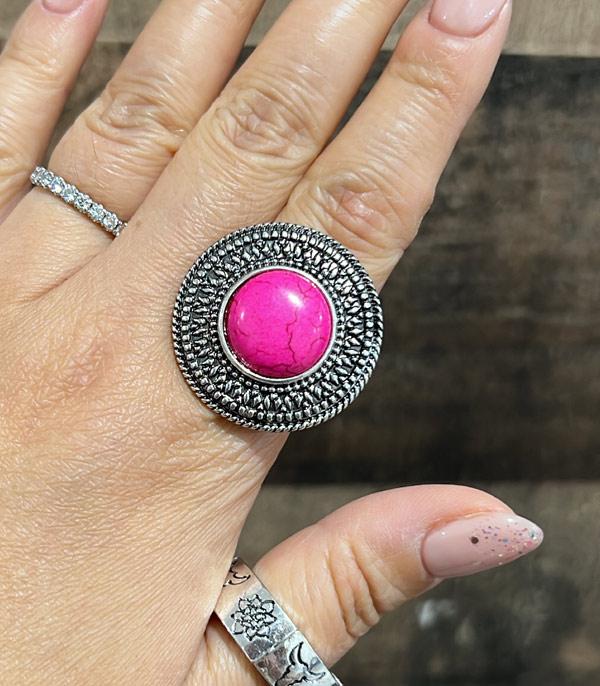 RINGS :: Wholesale Tipi Brand Fuchsia Stone Ring