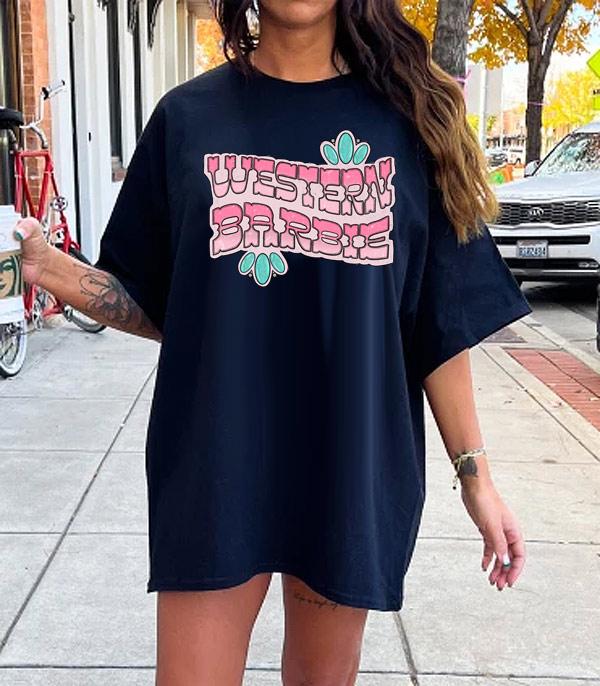 <font color=#FF6EC7>PINK COWGIRL</font> :: Wholesale Western Barbie Oversized Tshirt