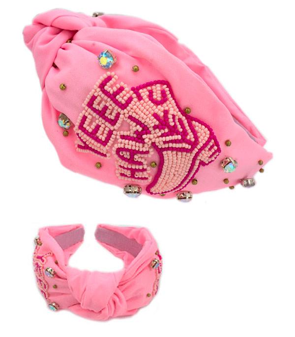 HATS I HAIR ACC :: HAIR ACCESSORIES :: Wholesale Yeehaw Beaded Top Knot Headband