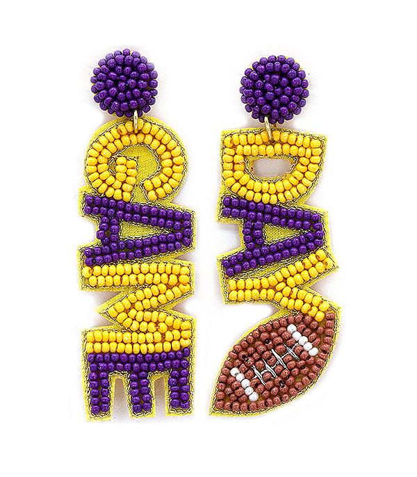 New Arrival :: Wholesale Game Day Beaded Earrings