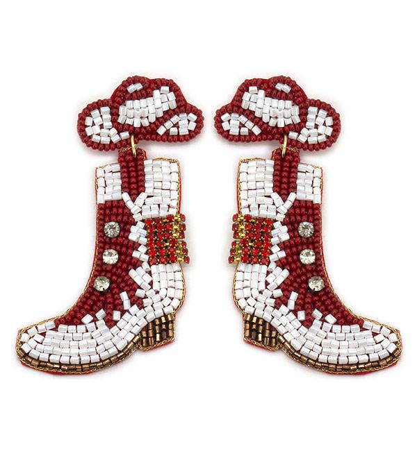 EARRINGS :: TRENDY EARRINGS :: Wholesale Game Day Boots Earrings