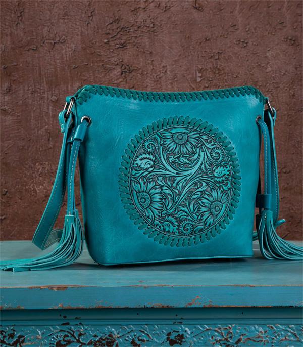 New Arrival :: Wholesale Montana West Tooled Saddle Bag