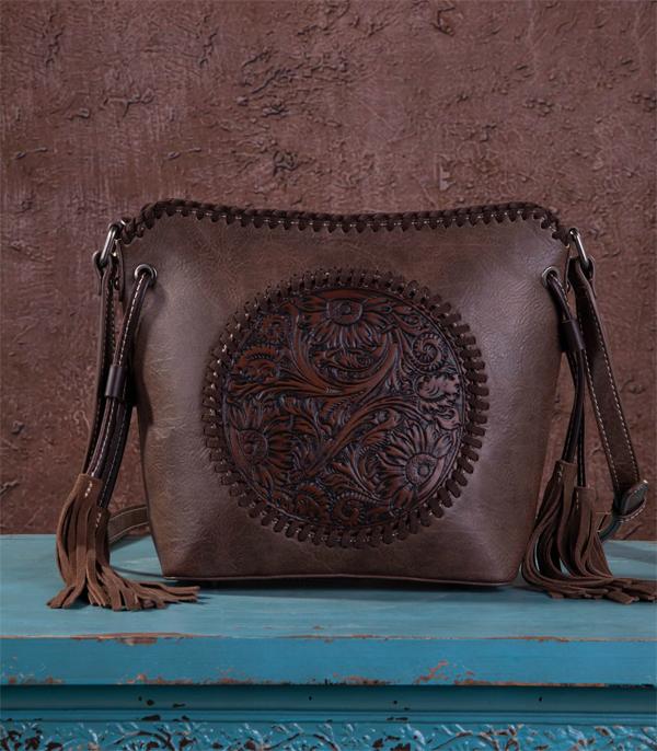 MONTANAWEST BAGS :: CROSSBODY BAGS :: Wholesale Montana West Tooled Saddle Bag