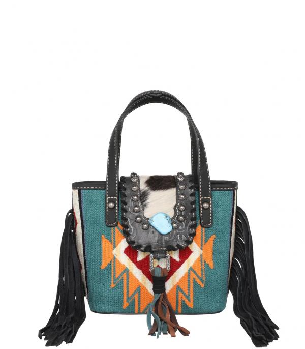 New Arrival :: Wholesale Montana West Cowhide Aztec Small Tote