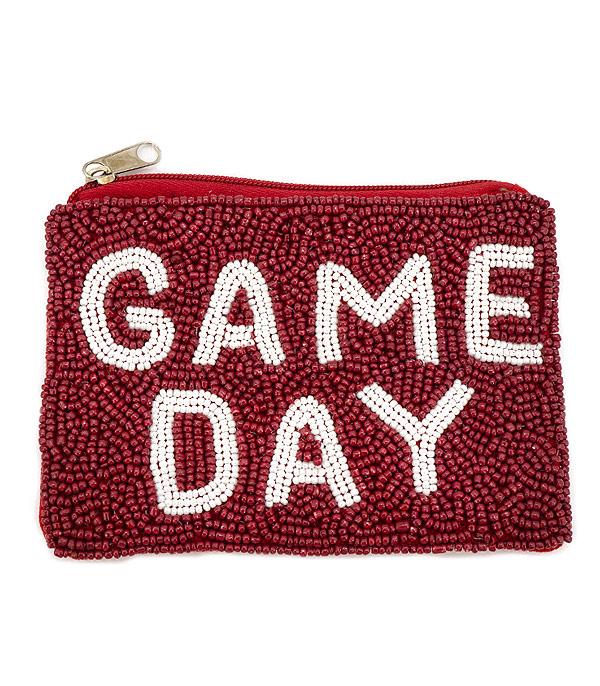 <font color=PURPLE>GAMEDAY</font> :: Wholesale Game Day Beaded Coin Purse