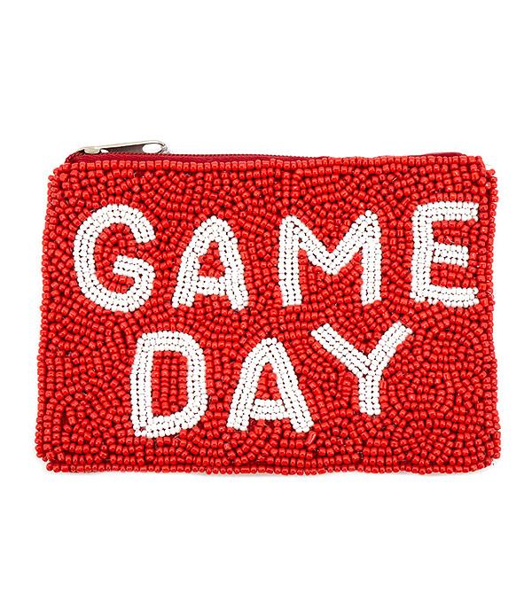 <font color=PURPLE>GAMEDAY</font> :: Wholesale Game Day Beaded Coin Purse