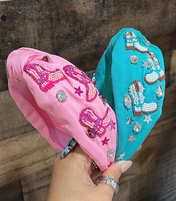 HATS I HAIR ACC :: HAIR ACCESSORIES :: Wholesale Western Bead Top Knot Headband