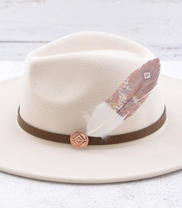 HATS I HAIR ACC :: HAT ACCESSORIES :: Wholesale Western Feather Concho Hat Pin