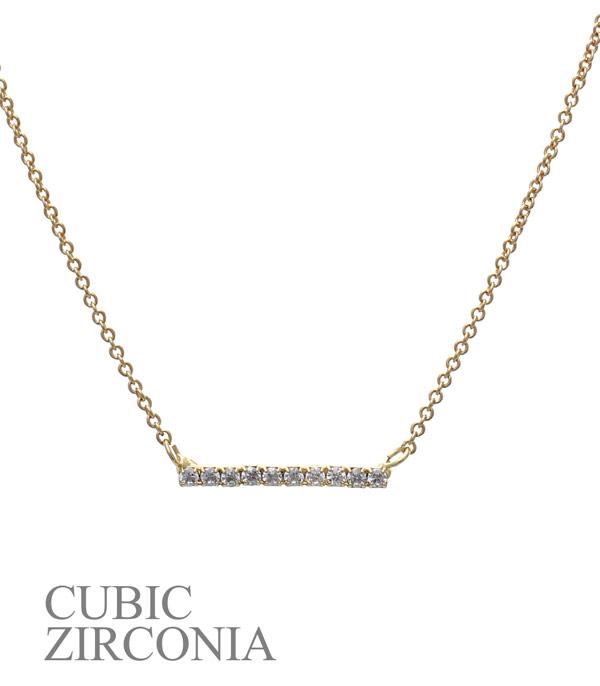 New Arrival :: Wholesale Cubic Zirconia Bar Necklace