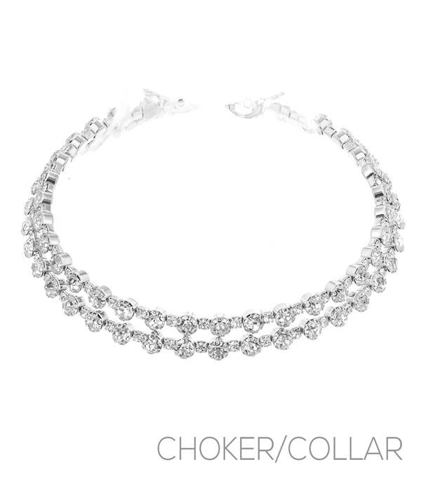 RHINESTONE I CUBIC ZIRCONIA :: Wholesale Cubic Zirconia Choker Necklace