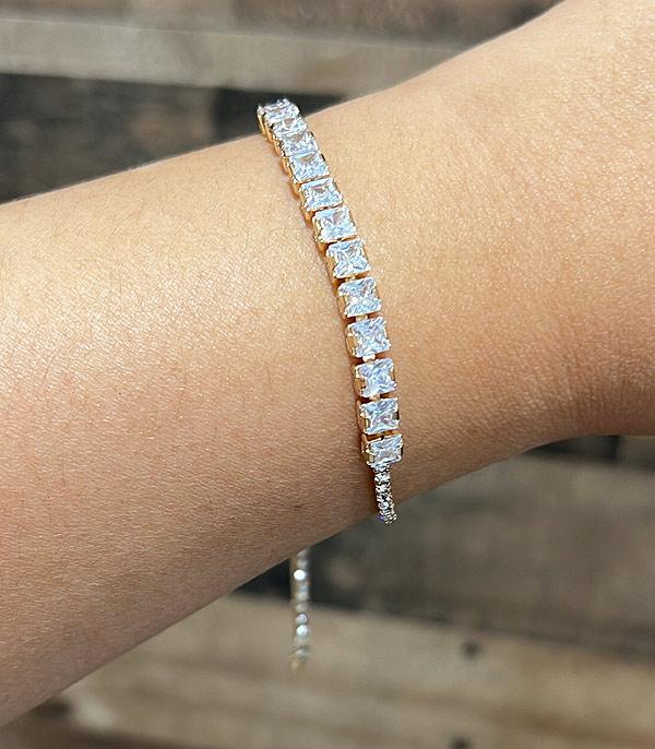 BRACELETS :: LINK :: Wholesale Cubic Zirconia Slide Bracelet