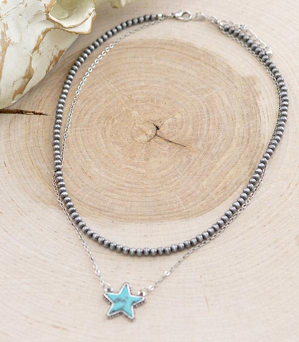 New Arrival :: Wholesale Western Turquoise Star Navajo Necklace