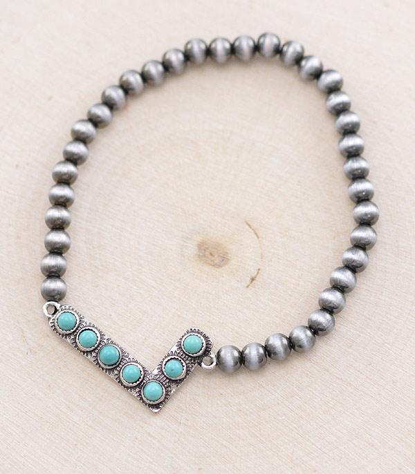 INITIAL JEWELRY :: BRACELETS | EARRINGS :: Wholesale Western Turquoise Initial Bracelet