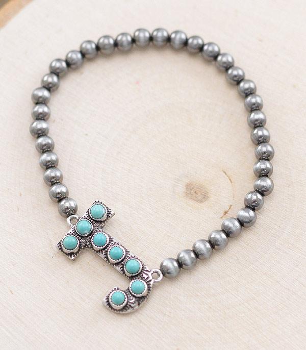 INITIAL JEWELRY :: BRACELETS | EARRINGS :: Wholesale Turquoise Initial Navajo Bracelet