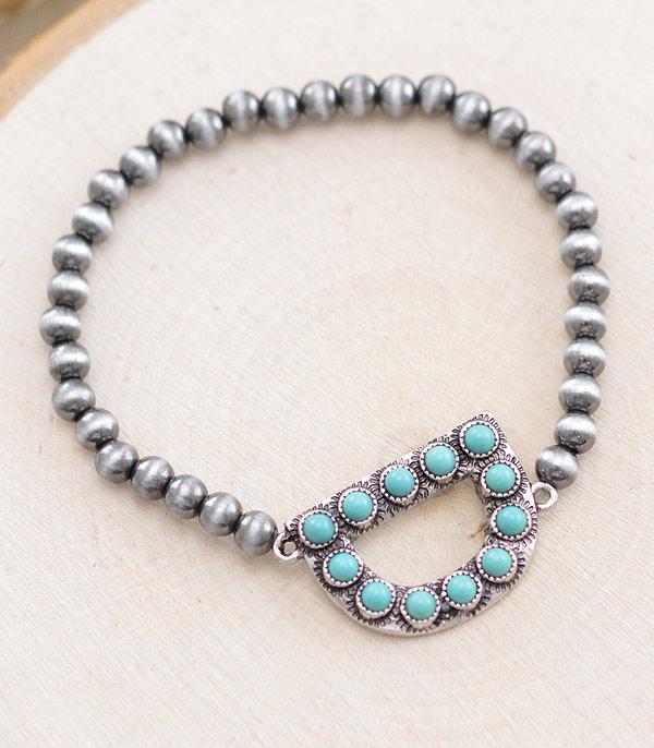 INITIAL JEWELRY :: BRACELETS | EARRINGS :: Wholesale Western Turquoise Initial Bracelet