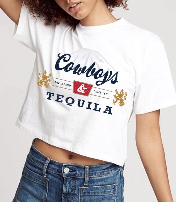 GRAPHIC TEES :: GRAPHIC TEES :: Wholesale Cowboys Tequila Western Crop Tshirt