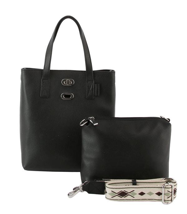 HANDBAGS :: CONCEAL CARRY I SET BAGS :: Wholesale 2 In 1 Guitar Strap Tote Bag Set