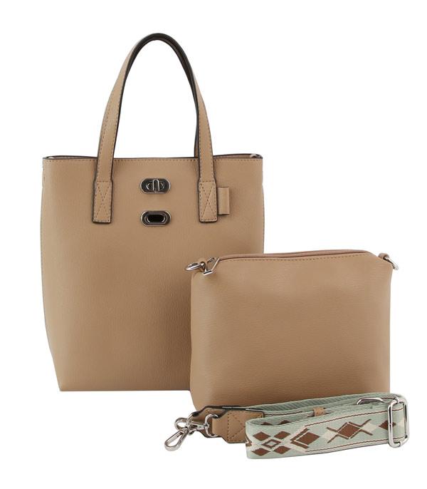 HANDBAGS :: CONCEAL CARRY I SET BAGS :: Wholesale 2 In 1 Guitar Strap Tote Bag Set