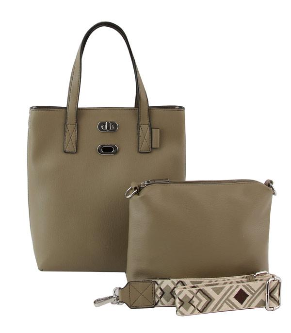 HANDBAGS :: CONCEAL CARRY I SET BAGS :: Wholesale 2 In 1 Guitar Strap Tote Bag Set