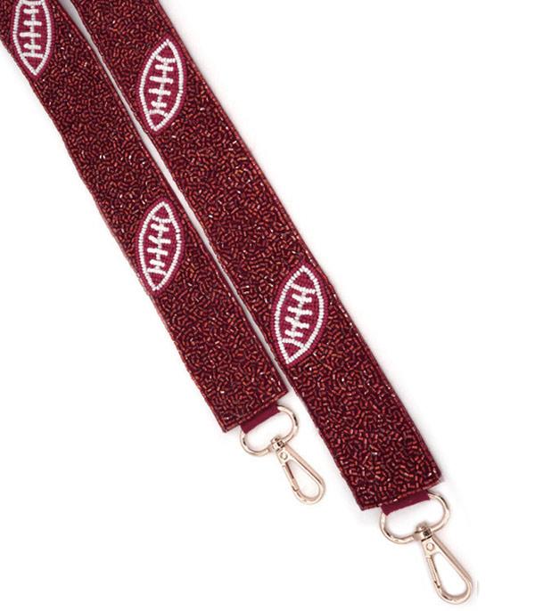 <font color=PURPLE>GAMEDAY</font> :: Wholesale Beaded Football Game Day Purse Strap