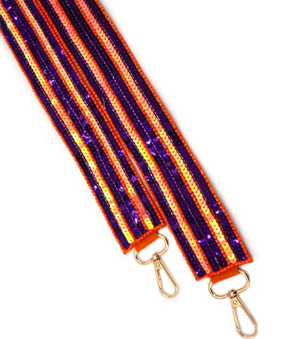 <font color=PURPLE>GAMEDAY</font> :: Wholesale Sequin Game Day Purse Strap