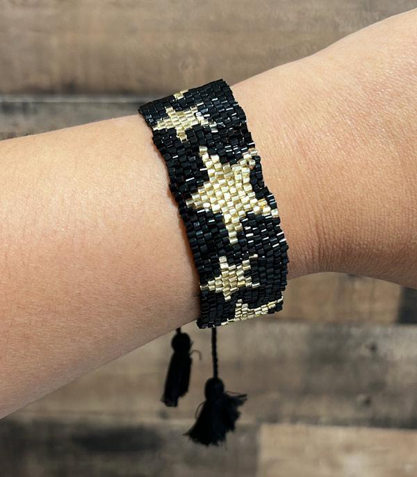 <font color=PURPLE>GAMEDAY</font> :: Wholesale Beaded Star Tassel Bracelet