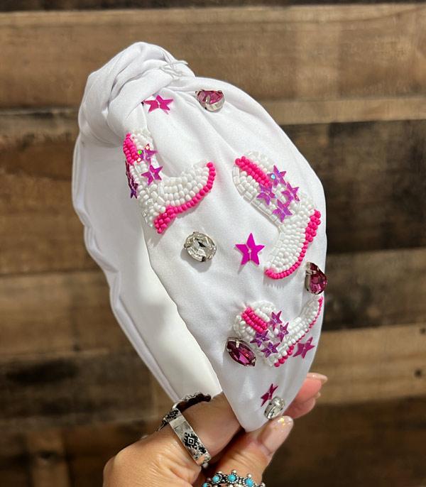 New Arrival :: Wholesale Cowgirl Boots Beaded Headband