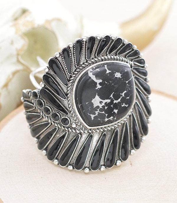 BRACELETS :: CUFF I BANGLE :: Wholesale Western Semi Stone Cuff Bracelet