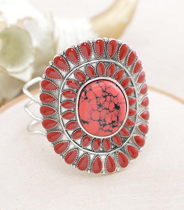BRACELETS :: CUFF I BANGLE :: Wholesale Western Semi Stone Chunky Bracelet