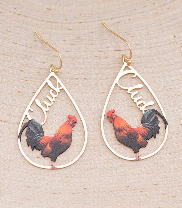 EARRINGS :: TRENDY EARRINGS :: Wholesale Farm Animal Rooster Earrings