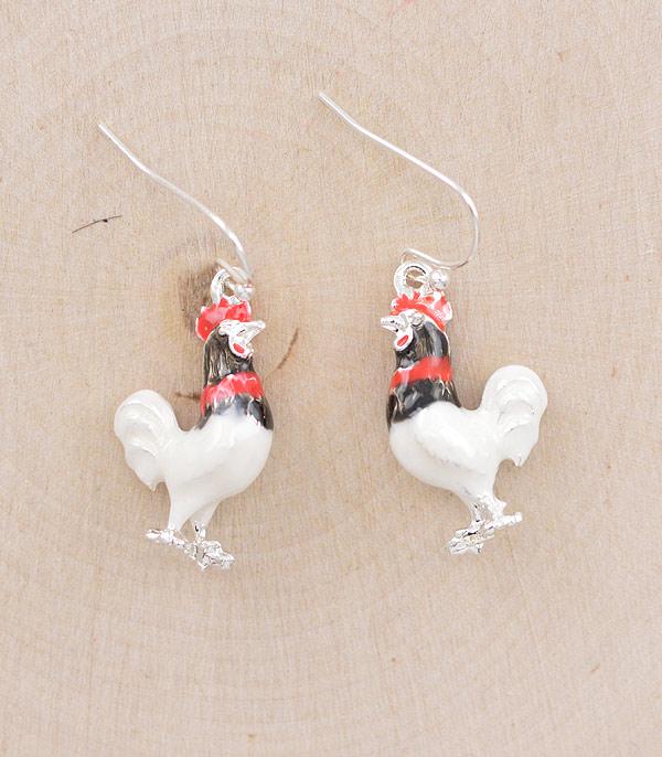 EARRINGS :: TRENDY EARRINGS :: Wholesale 3D Rooster Farm Animal Earrings