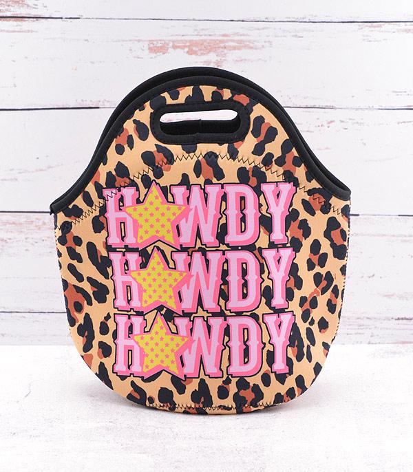 <font color=black>SALE ITEMS</font> :: HANDBAGS | TRAVEL :: Wholesale Howdy Leopard Print Lunch Bag