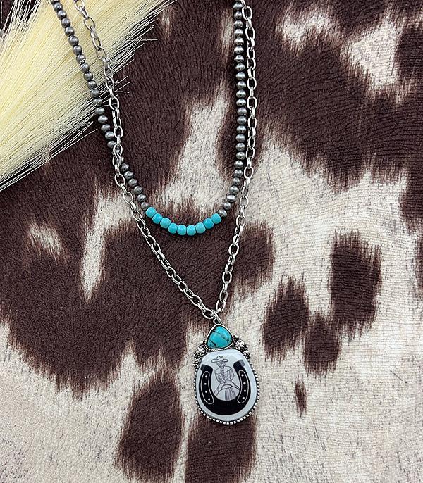 NECKLACES :: TRENDY :: Wholesale Western Cowgirl Pendant Necklace