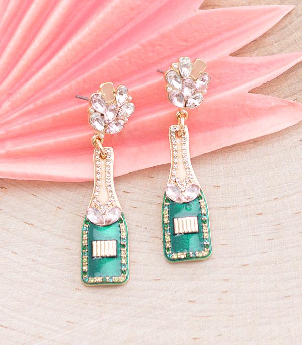 EARRINGS :: TRENDY EARRINGS :: Wholesale Rhinestone Bottle Earrings