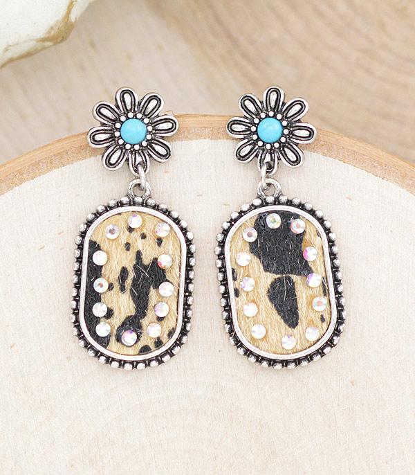 EARRINGS :: WESTERN POST EARRINGS :: Wholesale Western Cow Print Earrings