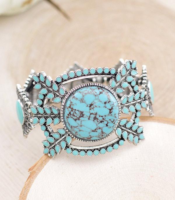 BRACELETS :: STRETCH :: Wholesale Western Turquoise Chunky Bracelet