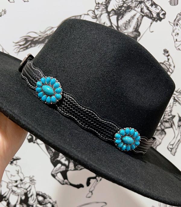 <font color=black>SALE ITEMS</font> :: HAT | HAIR ACCESSORIES :: Wholesale Western Turquoise Concho Hat Band