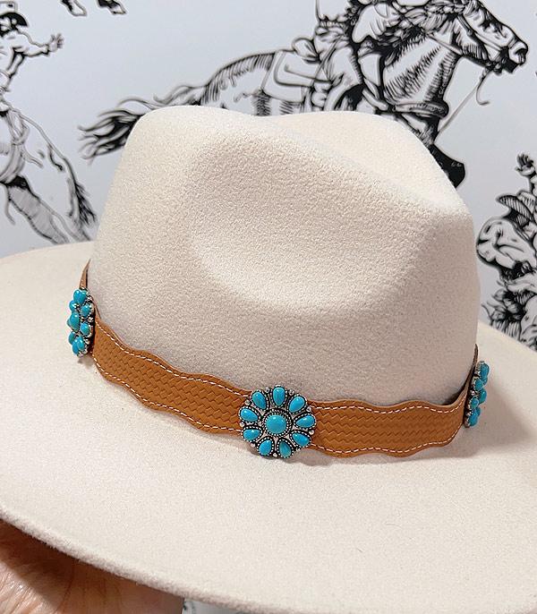 HATS I HAIR ACC :: HAIR ACC I HEADBAND :: Wholesale Western Turquoise Concho Hat Band