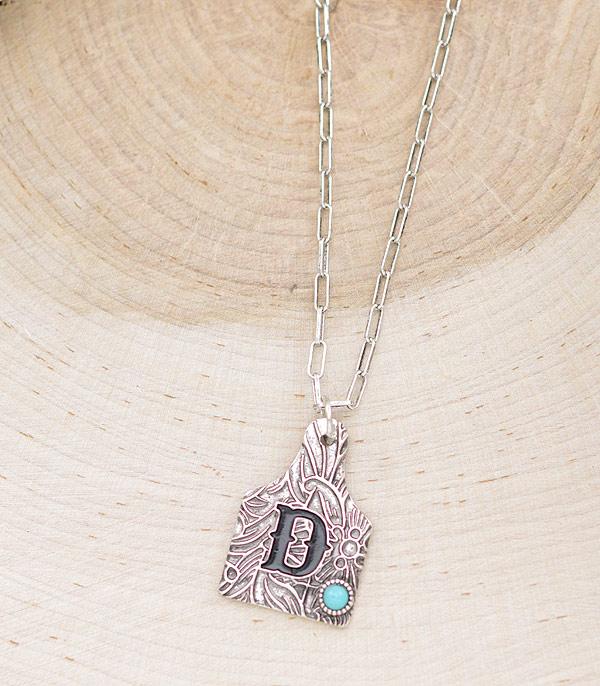 New Arrival :: Wholesale Cattle Tag Initial Pendant Necklace