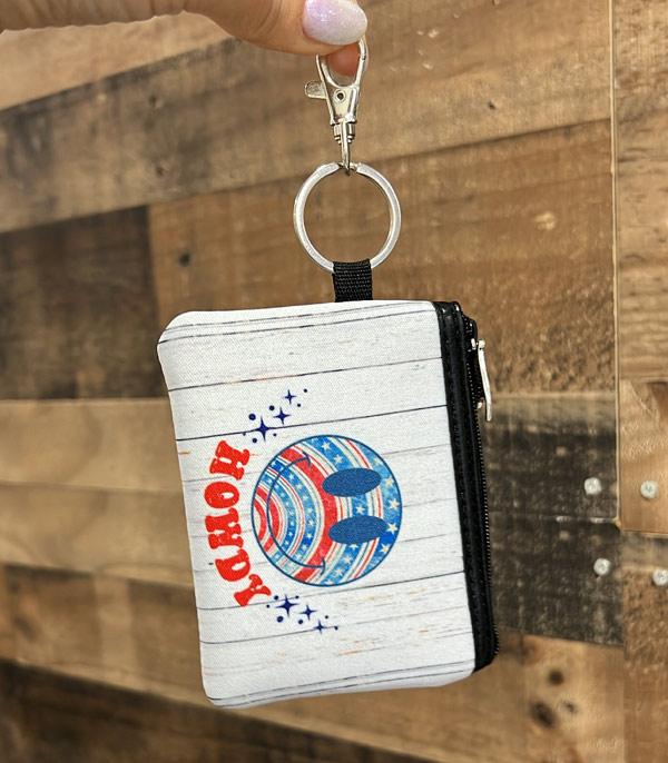 <font color=RED>RED,WHITE, AND BLUE</font> :: Wholesale Howdy Happy Face Coin Purse